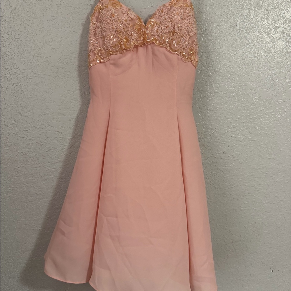 Scott McClintock Blush Pink Beaded Cocktail Dress